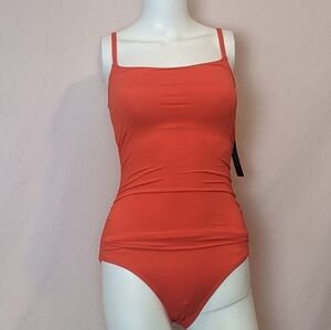 La Blanca Island Goddess Lingerie One Piece Swimsuit in Paprika Orange size 4